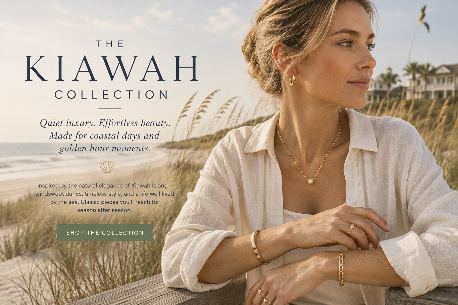 The Kiawah Collection by Waverly James, inspired by quiet coastal luxury and Kiawah Island dunes