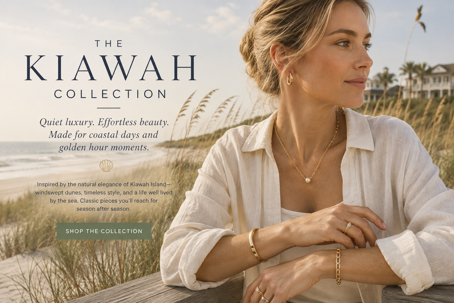 The Kiawah Collection by Waverly James, inspired by quiet coastal luxury and Kiawah Island dunes