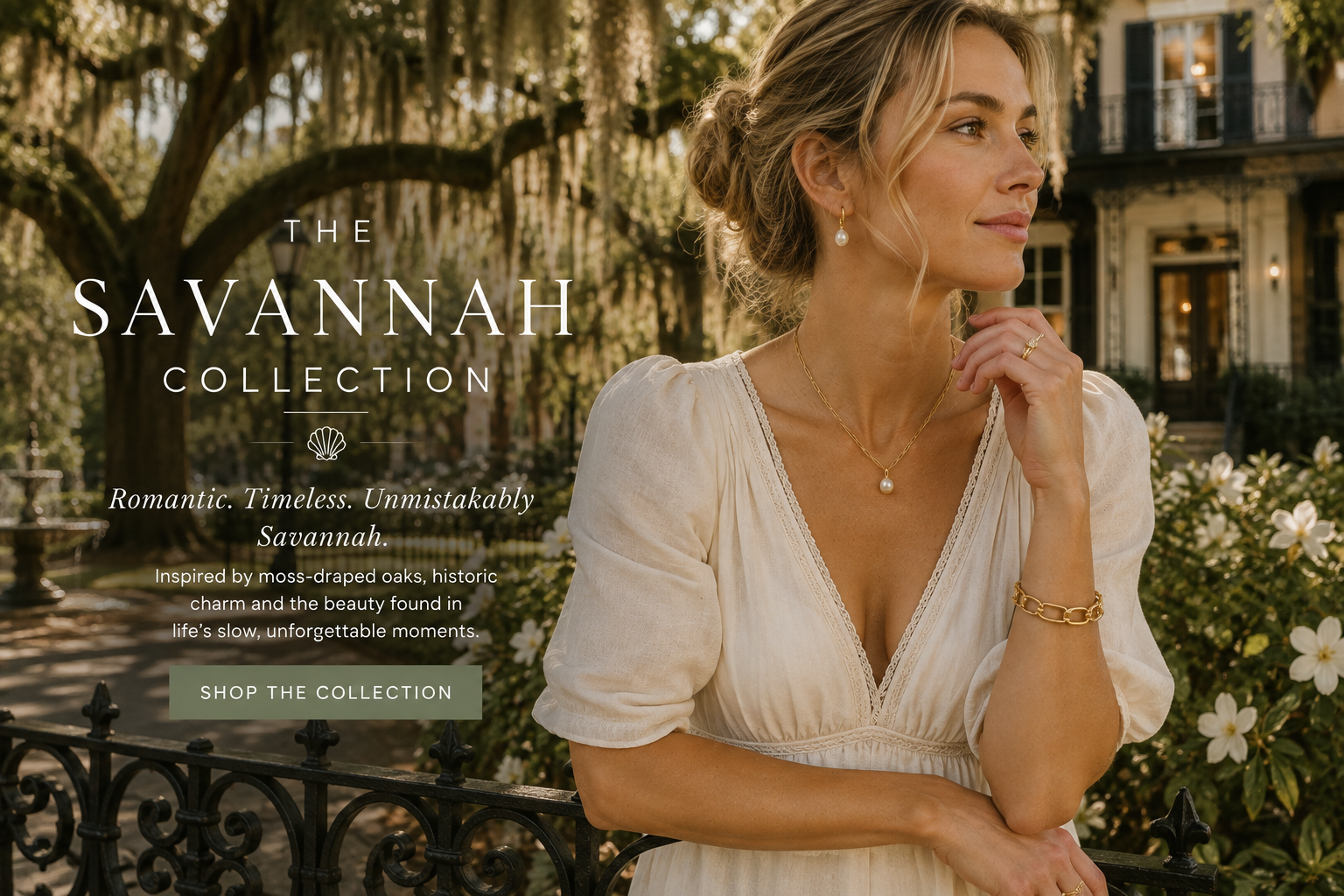 The Savannah Collection by Waverly James Coastal, inspired by moss-draped oaks, historic Savannah romance and timeless jewelry