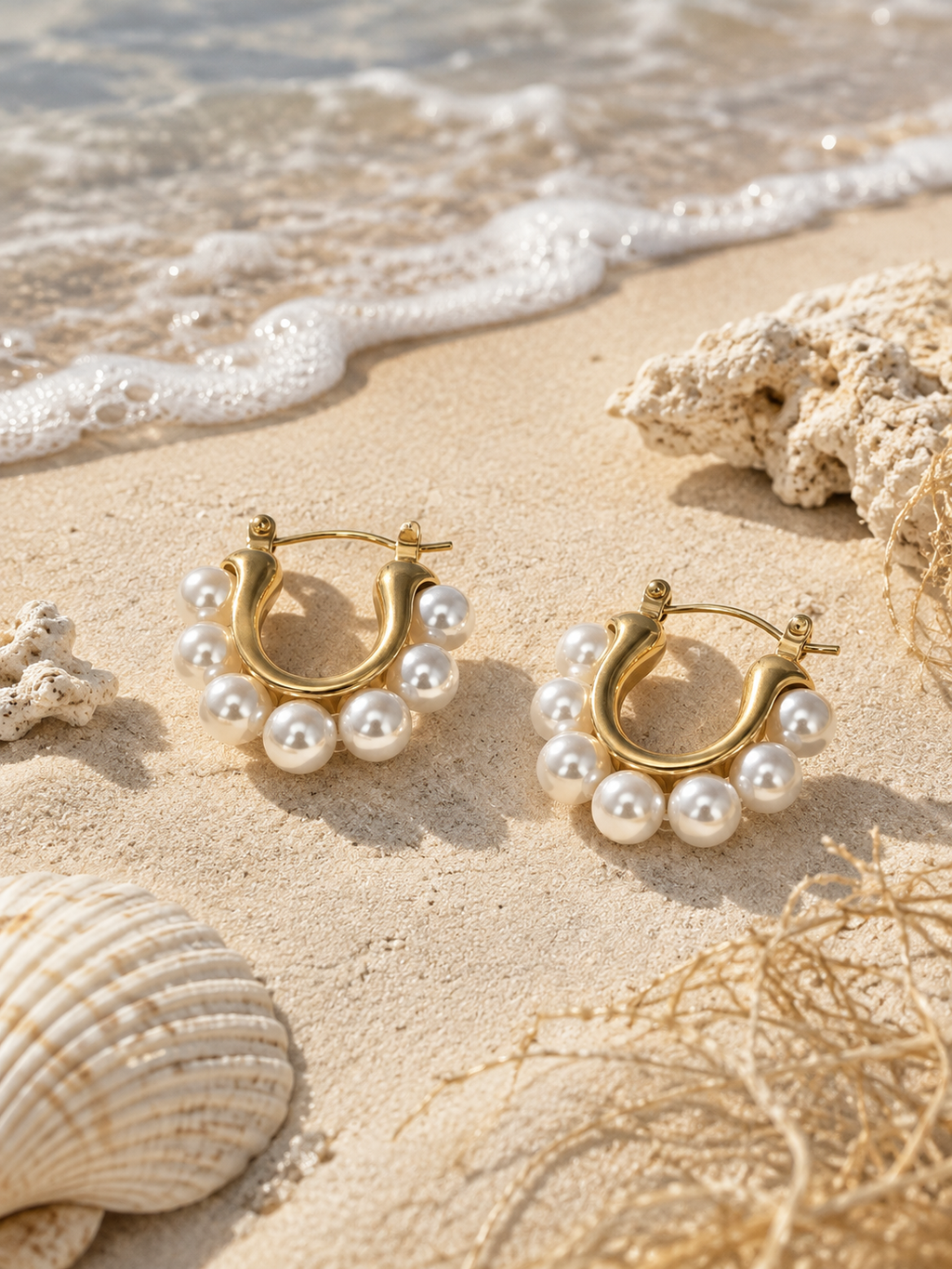 The Beaufort Pearl Hoops