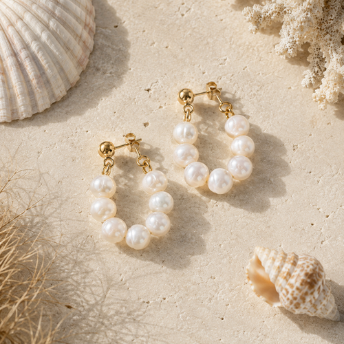 The Amelia Pearl Hoops by Waverly James