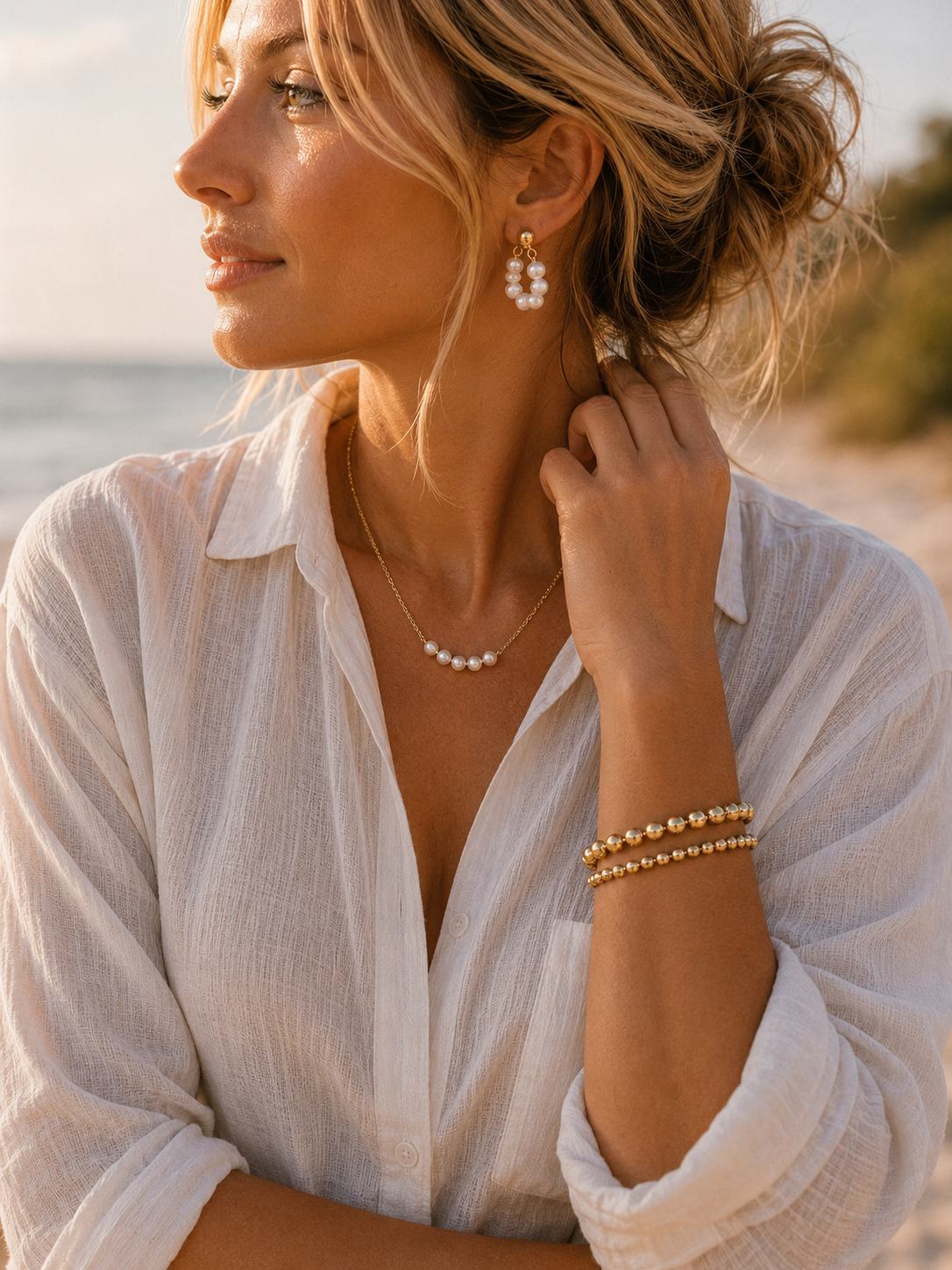 The Amelia Pearl Hoops